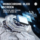 eXtremeRate BEYOND Back Paddles Kit with OLED Display & Redesigned Ergonomic Grips for PS5 Edge Controller - Rubberized Clear & Gray - BYNEGU005