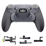 eXtremeRate BEYOND Back Paddles Kit with OLED Display & Redesigned Ergonomic Grips for PS5 Edge Controller - Rubberized New Hope Gray & Classic Gray - BYNEGU004