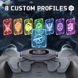 eXtremeRate BEYOND Back Paddles Kit with OLED Display & Redesigned Ergonomic Grips for PS5 Edge Controller - Rubberized New Hope Gray & Classic Gray - BYNEGU004