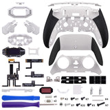 eXtremeRate BEYOND Back Paddles Kit with OLED Display & Redesigned Ergonomic Grips for PS5 Edge Controller - Rubberized White & Black - BYNEGU003