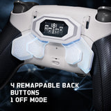 eXtremeRate BEYOND Back Paddles Kit with OLED Display & Redesigned Ergonomic Grips for PS5 Edge Controller - Rubberized White & Black - BYNEGU003