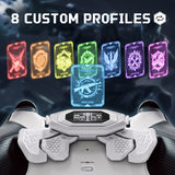 eXtremeRate BEYOND Back Paddles Kit with OLED Display & Redesigned Ergonomic Grips for PS5 Edge Controller - Rubberized White & Black - BYNEGU003