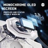 eXtremeRate BEYOND Back Paddles Kit with OLED Display & Redesigned Ergonomic Grips for PS5 Edge Controller - Rubberized White & Black - BYNEGU003