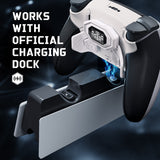 eXtremeRate BEYOND Back Paddles Kit with OLED Display & Redesigned Ergonomic Grips for PS5 Edge Controller - Rubberized White & Black - BYNEGU003