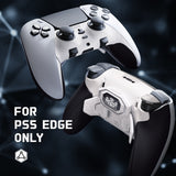 eXtremeRate BEYOND Back Paddles Kit with OLED Display & Redesigned Ergonomic Grips for PS5 Edge Controller - Rubberized White & Black - BYNEGU003