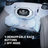 eXtremeRate BEYOND Back Paddles Kit with OLED Display & Redesigned Ergonomic Grips for PS5 Edge Controller - Rubberized White & Gray - BYNEGU002