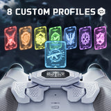 eXtremeRate BEYOND Back Paddles Kit with OLED Display & Redesigned Ergonomic Grips for PS5 Edge Controller - Rubberized White & Gray - BYNEGU002