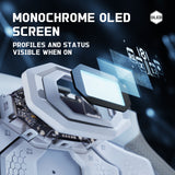 eXtremeRate BEYOND Back Paddles Kit with OLED Display & Redesigned Ergonomic Grips for PS5 Edge Controller - Rubberized White & Gray - BYNEGU002