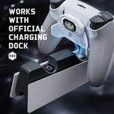 eXtremeRate BEYOND Back Paddles Kit with OLED Display & Redesigned Ergonomic Grips for PS5 Edge Controller - Rubberized White & Gray - BYNEGU002