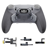 eXtremeRate BEYOND Back Paddles Kit with OLED Display & Redesigned Ergonomic Grips for PS5 Edge Controller - Rubberized New Hope Gray & Classic Gray - BYNEGU004