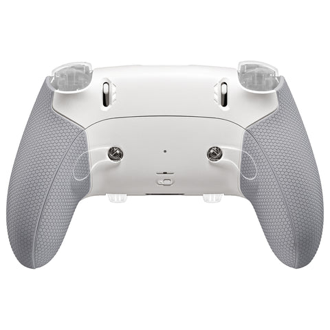 eXtremeRate Beyond-ARC Bottom Shell Kit with Rubberised Grip for PS5 Edge Controller - White & Gray - CKREGU006