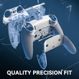 eXtremeRate Beyond-ARC Bottom Shell Kit with Rubberised Grip for PS5 Edge Controller - White & Gray - CKREGU006