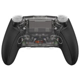 eXtremeRate Beyond-ARC Bottom Shell Kit with Rubberised Grip for PS5 Edge Controller - Clear & Black - CKREGU005