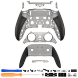 eXtremeRate Beyond-ARC Bottom Shell Kit with Rubberised Grip for PS5 Edge Controller - Clear & Black - CKREGU005