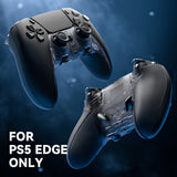 eXtremeRate Beyond-ARC Bottom Shell Kit with Rubberised Grip for PS5 Edge Controller - Clear & Black - CKREGU005