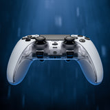 eXtremeRate Beyond-ARC Bottom Shell Kit with Rubberised Grip for PS5 Edge Controller - Clear & Gray - CKREGU004