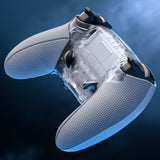 eXtremeRate Beyond-ARC Bottom Shell Kit with Rubberised Grip for PS5 Edge Controller - Clear & Gray - CKREGU004