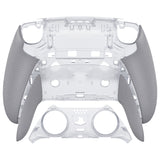 eXtremeRate Beyond-ARC Bottom Shell Kit with Rubberised Grip for PS5 Edge Controller - Clear & Gray - CKREGU004