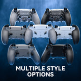 eXtremeRate Beyond-ARC Bottom Shell Kit with Rubberised Grip for PS5 Edge Controller - New Hope Gray & Classic Gray - CKREGU003