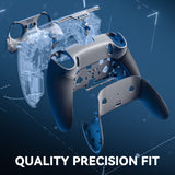 eXtremeRate Beyond-ARC Bottom Shell Kit with Rubberised Grip for PS5 Edge Controller - New Hope Gray & Classic Gray - CKREGU003