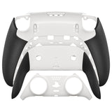 eXtremeRate Beyond-ARC Bottom Shell Kit with Rubberised Grip for PS5 Edge Controller - White Black - CKREGU002