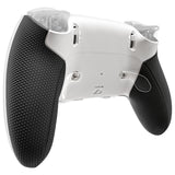 eXtremeRate Beyond-ARC Bottom Shell Kit with Rubberised Grip for PS5 Edge Controller - White Black - CKREGU002