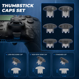 eXtremeRate Beyond-ARC Full Set Shell Buttons with 6-in-1 Swappable Thumbsticks for PS5 Edge Controller - Clear Black - QNVEGM003