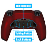 eXtremeRate Black Real Metal Buttons (RMB) Version RISE4 V3 Remap Kit for PS5 Controller BDM-030/040/050 - Scarlet Red - YPFJ7007G4