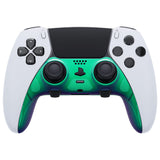 eXtremeRate Chameleon Green Purple Top Bottom Decorative Trim Shell Compatible with ps5 Edge Controller DIY Replacement Front Back Clip Shell, Custom Plates Cover Compatible with ps5 Edge Controller - CXQEGP011