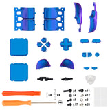 eXtremeRate Chameleon Purple Blue Replacement Full Set Buttons for Steam Deck Console - JESDP004