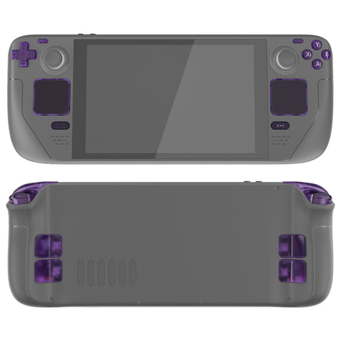 eXtremeRate Clear Atomic Purple Replacement Full Set Buttons for Steam Deck Console - JESDM003