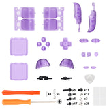eXtremeRate Clear Atomic Purple Replacement Full Set Buttons for Steam Deck Console - JESDM003