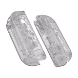 eXtremeRate Clear Black Joycon Handheld Controller Housing with Full Set Buttons, DIY Replacement Shell Case for NS Switch JoyCon & OLED JoyCon - Joycon and Console NOT Included - CM510