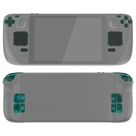 eXtremeRate Clear Emerald Green Replacement Full Set Buttons for Steam Deck Console - JESDM004