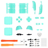 eXtremeRate Clear Emerald Green Replacement Full Set Buttons for Steam Deck Console - JESDM004