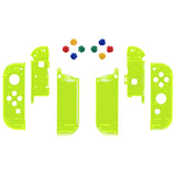 eXtremeRate Clear Lime Green Joycon Handheld Controller Housing with Full Set Buttons, DIY Replacement Shell Case for NS Switch JoyCon & OLED JoyCon - Joycon and Console NOT Included - CM511
