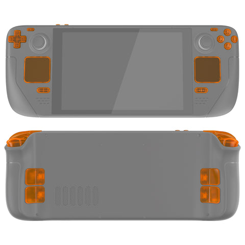eXtremeRate Clear Orange Replacement Full Set Buttons for Steam Deck LCD - JESDM007