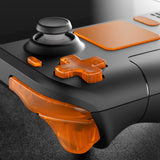 eXtremeRate Clear Orange Replacement Full Set Buttons for Steam Deck Console - JESDM007