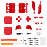 eXtremeRate Clear Red Replacement Full Set Buttons for Steam Deck Console - JESDM006