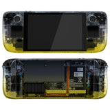 eXtremeRate Replacement Gradient Black Yellow Full Set Shell with Buttons for Steam Deck LCD - QESDP015