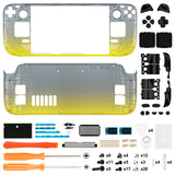 eXtremeRate Replacement Gradient Black Yellow Full Set Shell with Buttons for Steam Deck LCD - QESDP015