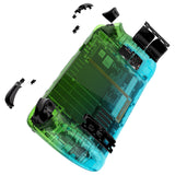 eXtremeRate Replacement Gradient Translucent Green Blue Full Set Shell with Buttons for Steam Deck LCD - QESDP014