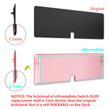 eXtremeRate Crystal Cherry Pink Full Set Shell for Nintendo Switch OLED, Replacement Console Back Plate & Kickstand, NS Joycon Handheld Controller Housing & Buttons for Nintendo Switch OLED - AQUSOP012