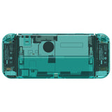 eXtremeRate Crystal Emerald Green Full Set Shell for Nintendo Switch OLED, Replacement Console Back Plate & Kickstand, NS Joycon Handheld Controller Housing & Buttons for Nintendo Switch OLED - AQUSOP013