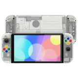 eXtremeRate Glow in Dark - Green Custom Full Set Shell for Nintendo Switch OLED, DIY Replacement Console Back Plate & Kickstand, NS Joycon Handheld Controller Housing with Colorful Buttons for Nintendo Switch OLED - QNSOM5010