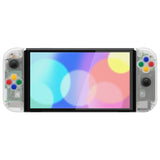 eXtremeRate Glow in Dark - Green Custom Full Set Shell for Nintendo Switch OLED, DIY Replacement Console Back Plate & Kickstand, NS Joycon Handheld Controller Housing with Colorful Buttons for Nintendo Switch OLED - QNSOM5010