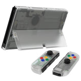 eXtremeRate Glow in Dark - Green Custom Full Set Shell for Nintendo Switch OLED, DIY Replacement Console Back Plate & Kickstand, NS Joycon Handheld Controller Housing with Colorful Buttons for Nintendo Switch OLED - QNSOM5010