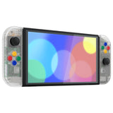 eXtremeRate Glow in Dark - Green Custom Full Set Shell for Nintendo Switch OLED, DIY Replacement Console Back Plate & Kickstand, NS Joycon Handheld Controller Housing with Colorful Buttons for Nintendo Switch OLED - QNSOM5010