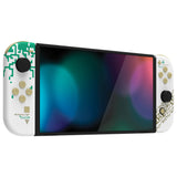 eXtremeRate Glow in Dark - Totem of Kingdom White Full Set Shell for Nintendo Switch OLED, Replacement Console Back Plate & Kickstand, NS Joycon Handheld Controller Housing with Full Set Buttons for Nintendo Switch OLED - QNSOT005
