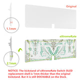 eXtremeRate Glow in Dark - Totem of Kingdom White Full Set Shell for Nintendo Switch OLED, Replacement Console Back Plate & Kickstand, NS Joycon Handheld Controller Housing with Full Set Buttons for Nintendo Switch OLED - QNSOT005